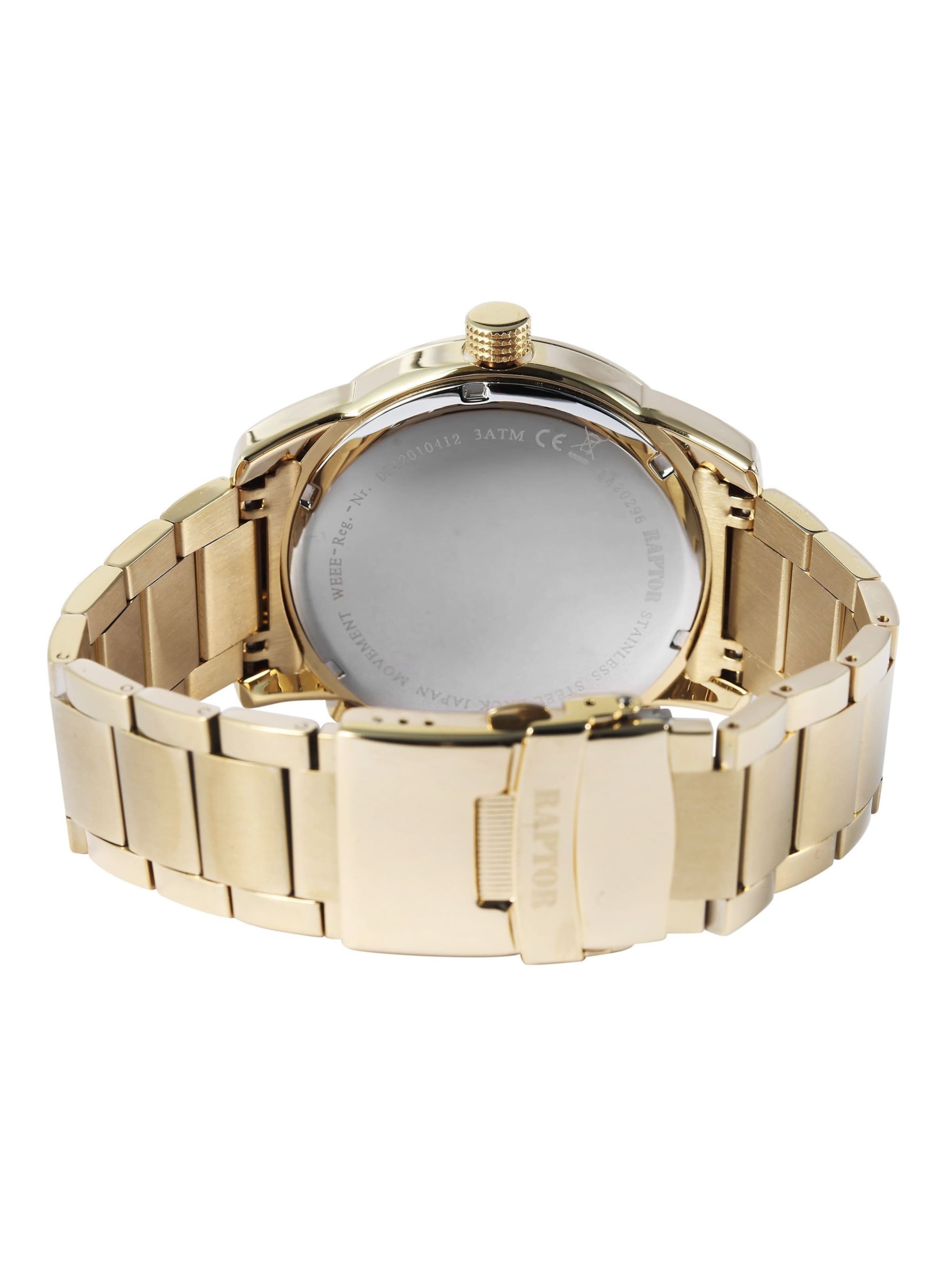 Raptor Analog Watch 'Fox, 5 ATM' in Gold