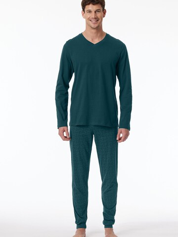 SCHIESSER Pyjama lang ' Casual Essentials ' in Blauw