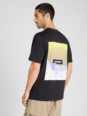 JACK & JONES T-shirt 'THREAD PHOTO' i svart: framsida