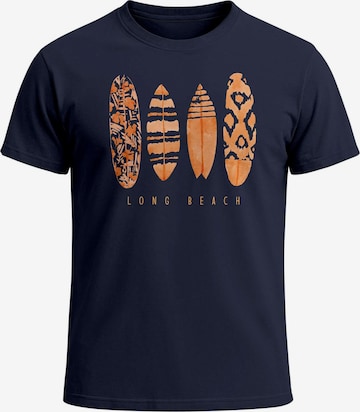 Neverless Shirt 'Long Beach' in Blau: Vorderseite