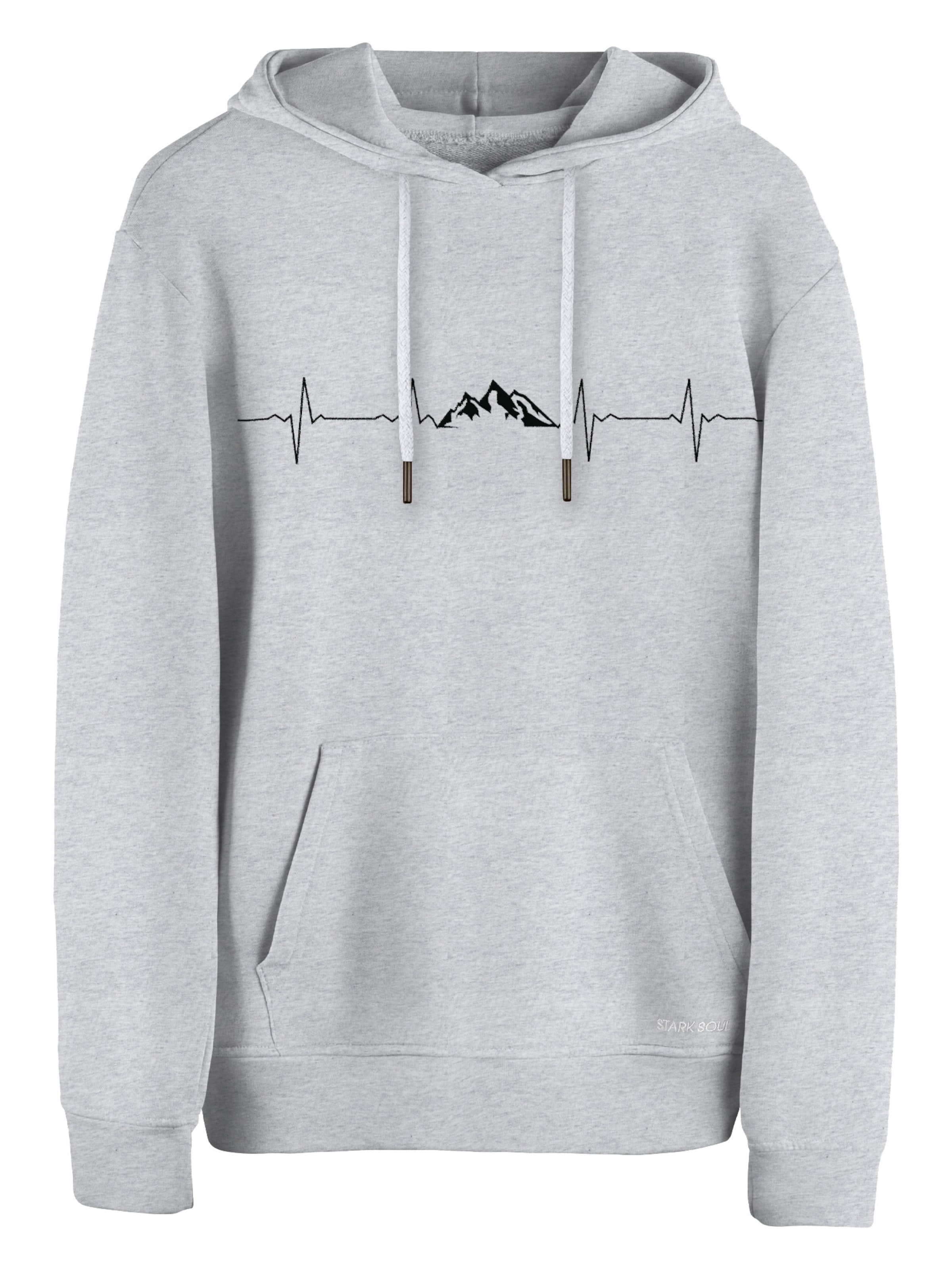 Cotton Prime Sweatshirt 'Pulsschlag Berge' in Grijs: voorkant
