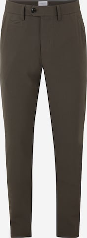Pantaloni con piega frontale 'Club' di Lindbergh in verde: frontale