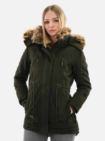 NAVAHOO Winterparka 'Daria' in Groen: voorkant