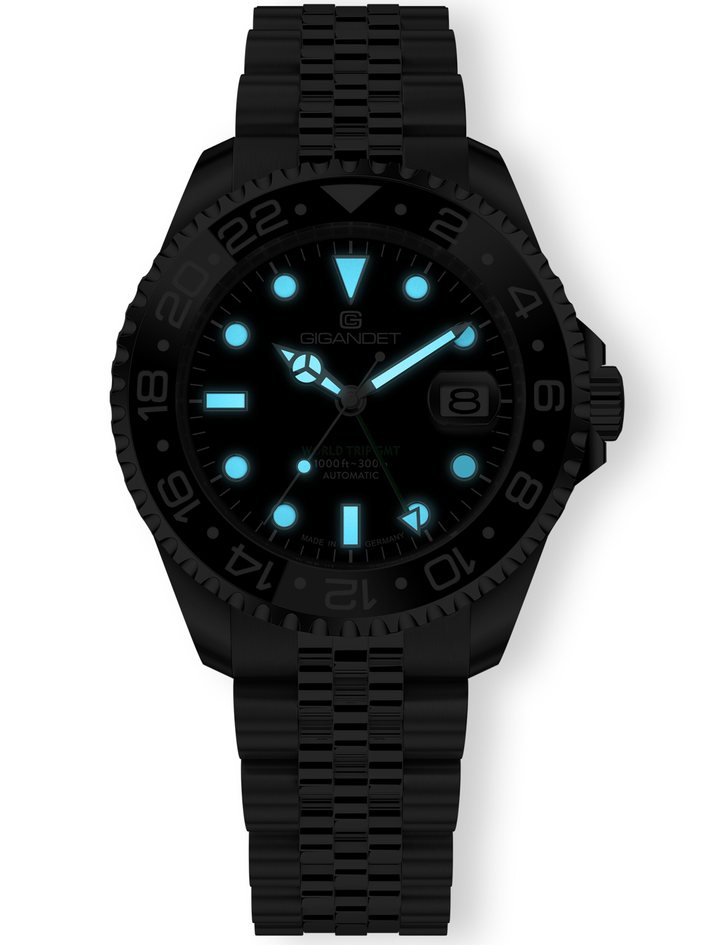 Gigandet Analoguhr 'WORLD TRIP GMT CERAMIC'‌ in Schwarz