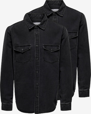 Only & Sons Button Up Shirt 'Bane' in Grey: front