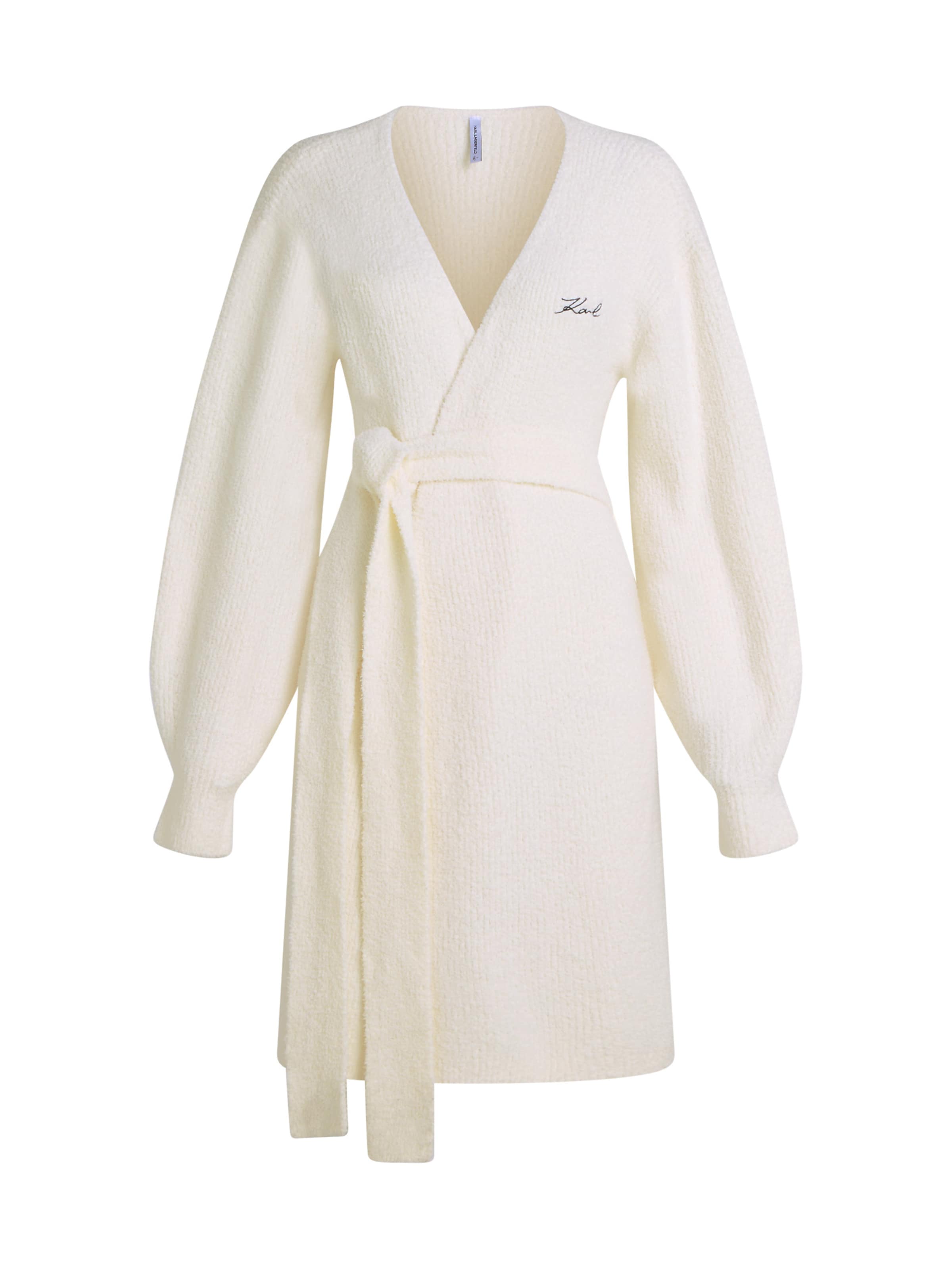 Karl Lagerfeld Lühike hommikumantel, värv valge: eest vaates