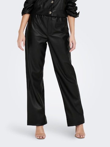 ONLY Regular Pants 'ZIPPI' in Black: front