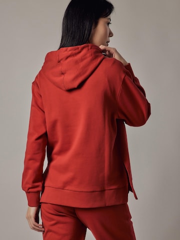 OWN Off With Nature Sweatshirt 'Felpa Felpata con Cappuccio e Spacchi Laterali' in Rood