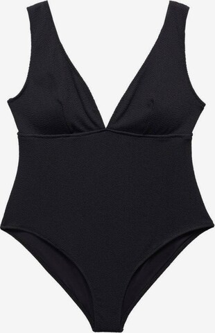 MANGO Triangle Swimsuit in Black: front