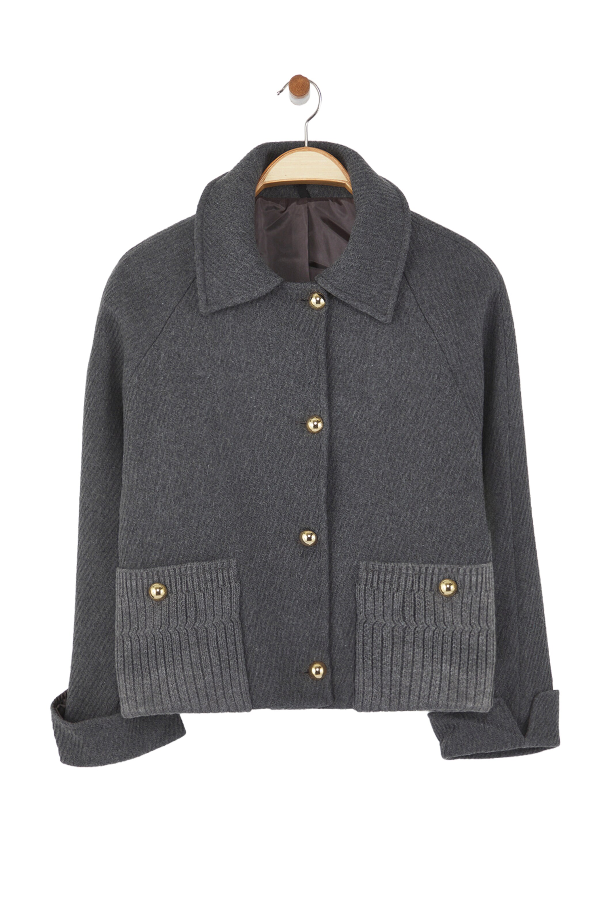 Manteau mi-saison Trendyol en gris : devant