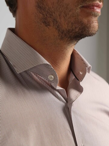 Suitable Slim fit Overhemd in Bruin