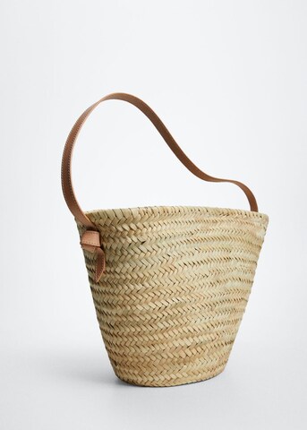 MANGO Beach Bag 'Turqueta' in Beige