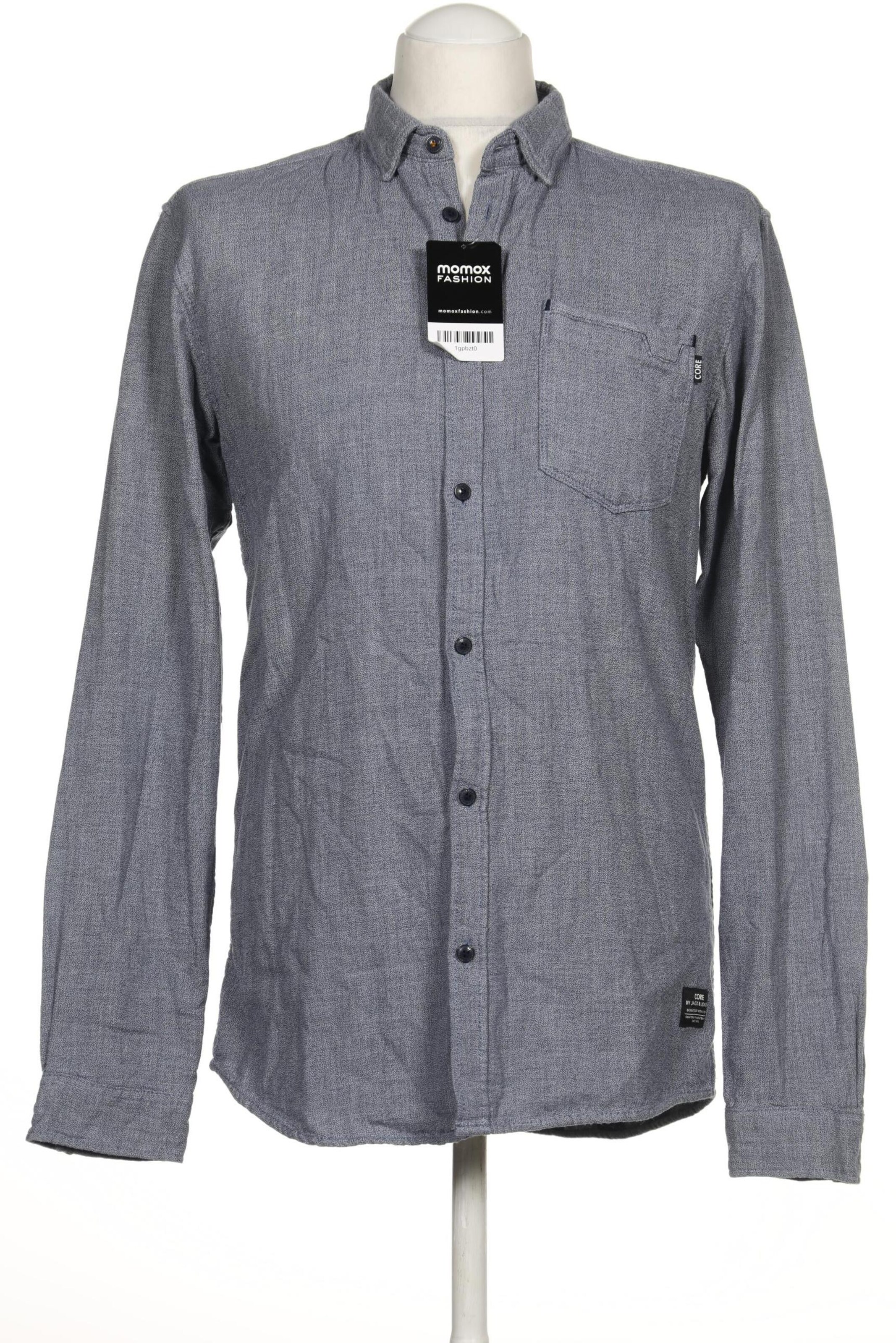 JACK & JONES Button Up Shirt in M in Grey: front