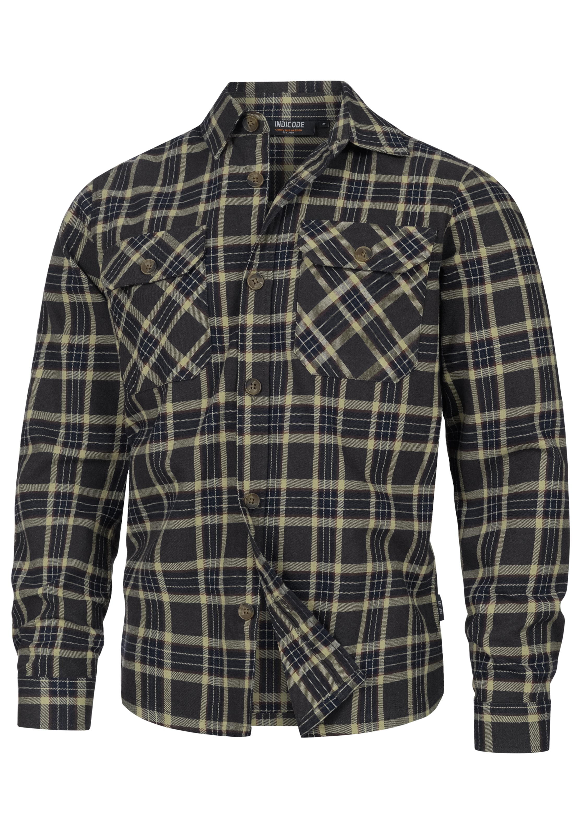 INDICODE JEANS Button Up Shirt ' INGroff ' in Grey: front