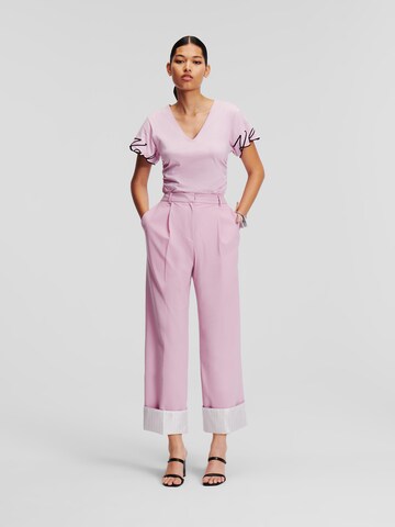 Karl Lagerfeld Loose fit Pleat-Front Pants in Purple