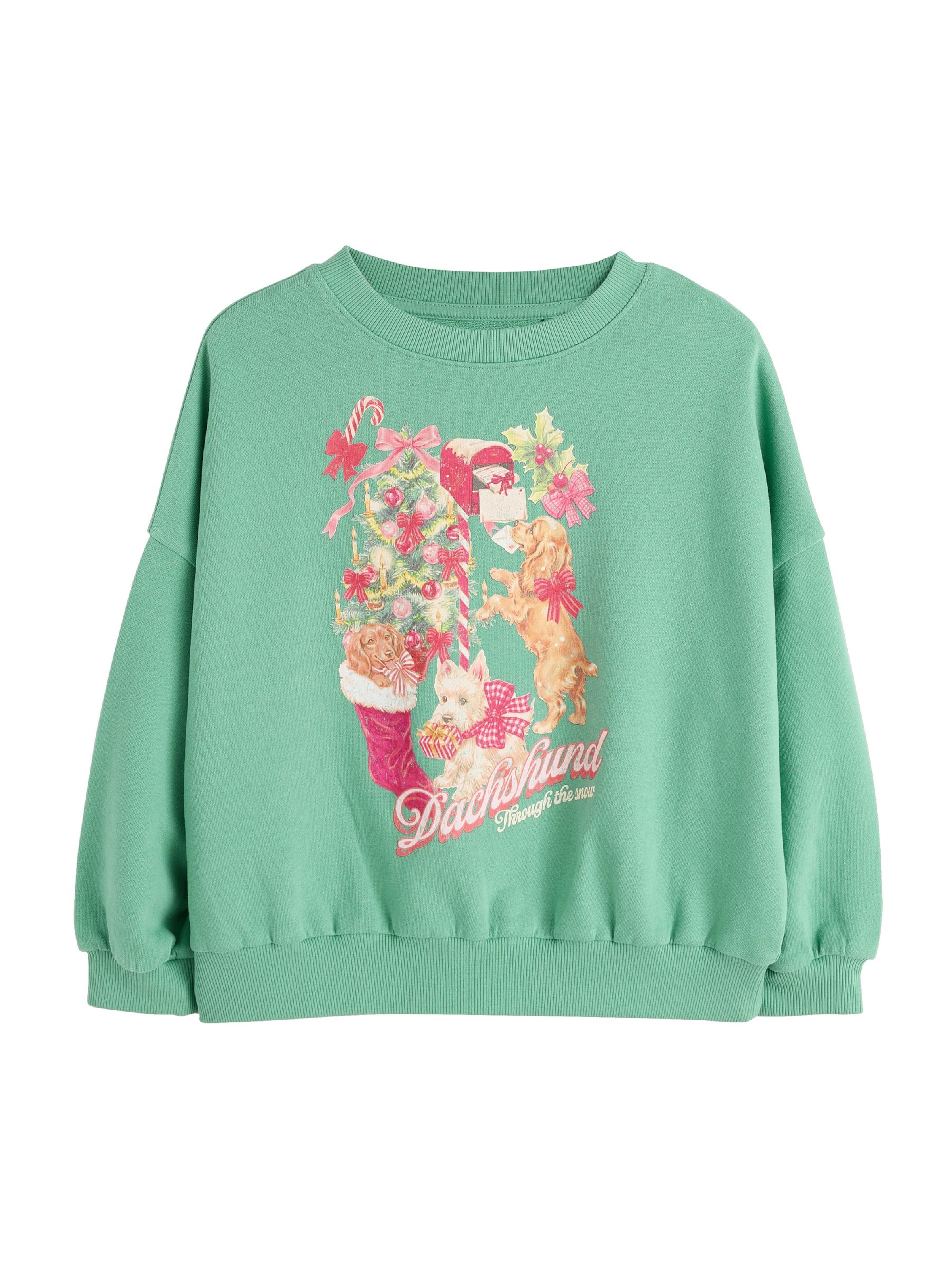 Next Sweatshirt in 98 in de kleur Lichtbruin / Groen / Pink / Wit, Productweergave