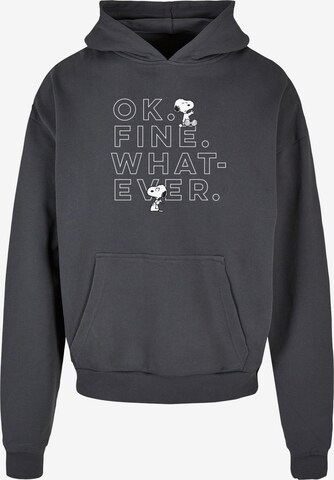 Sweat-shirt 'Peanuts - Ok Fine Whatever' Merchcode en gris : devant