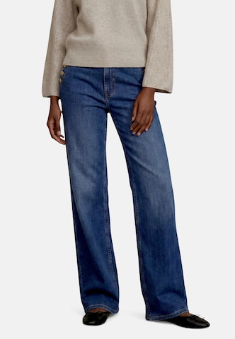 zero Slimfit Damen Jeans mit Zierknöpfen in Blau