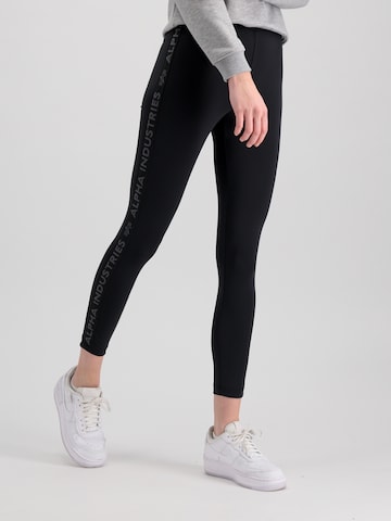 Skinny Leggings ALPHA INDUSTRIES en noir : devant