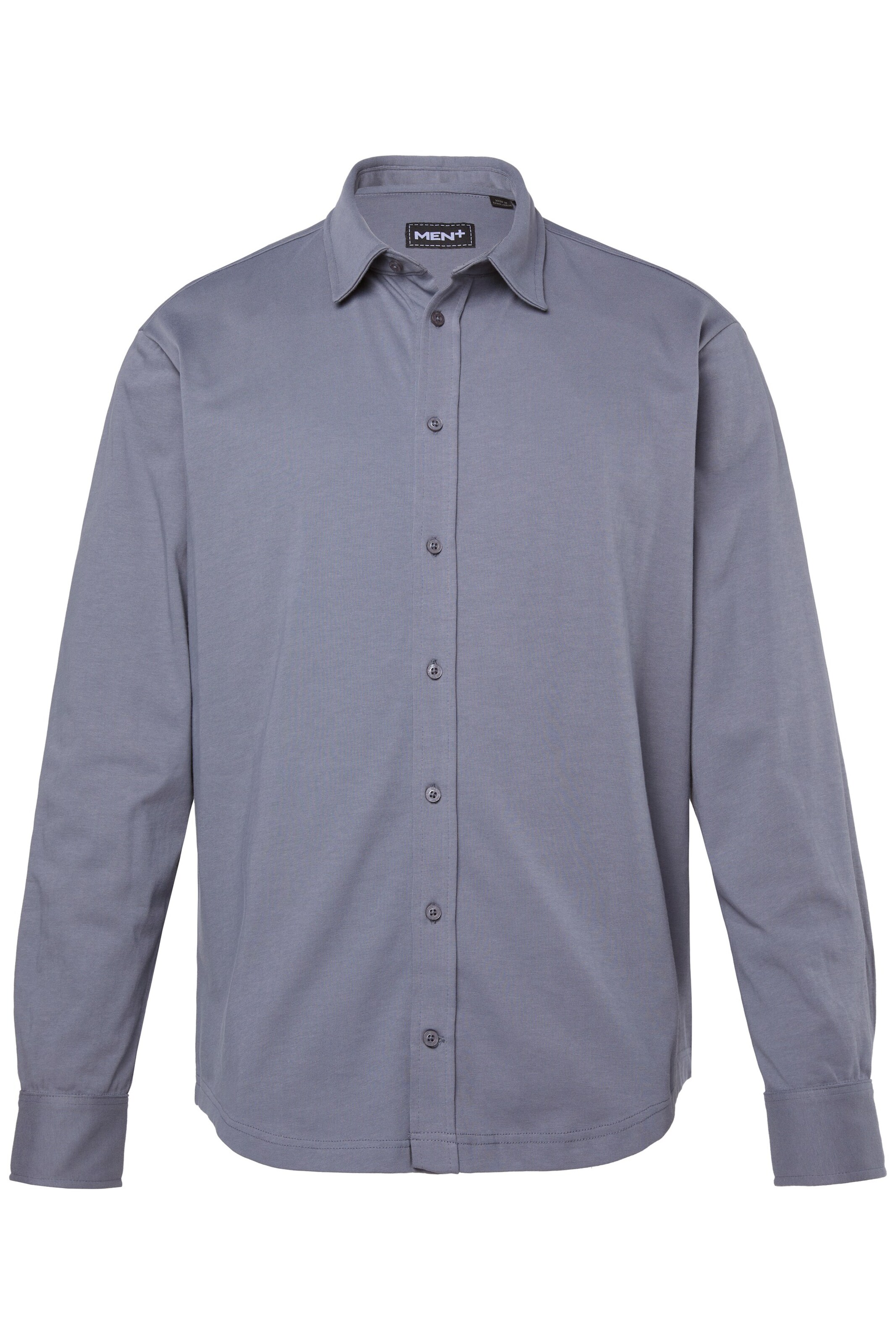 Men Plus Button Up Shirt in Blue: front