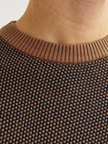 JACK & JONES Sweater 'JJEGlobe' in Brown