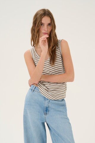 My Essential Wardrobe Top 'Lisa' in Brown: front