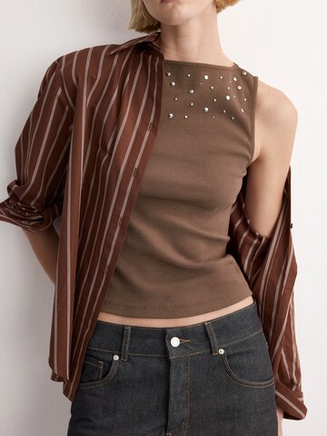 MANGO Top 'HEX' in Braun