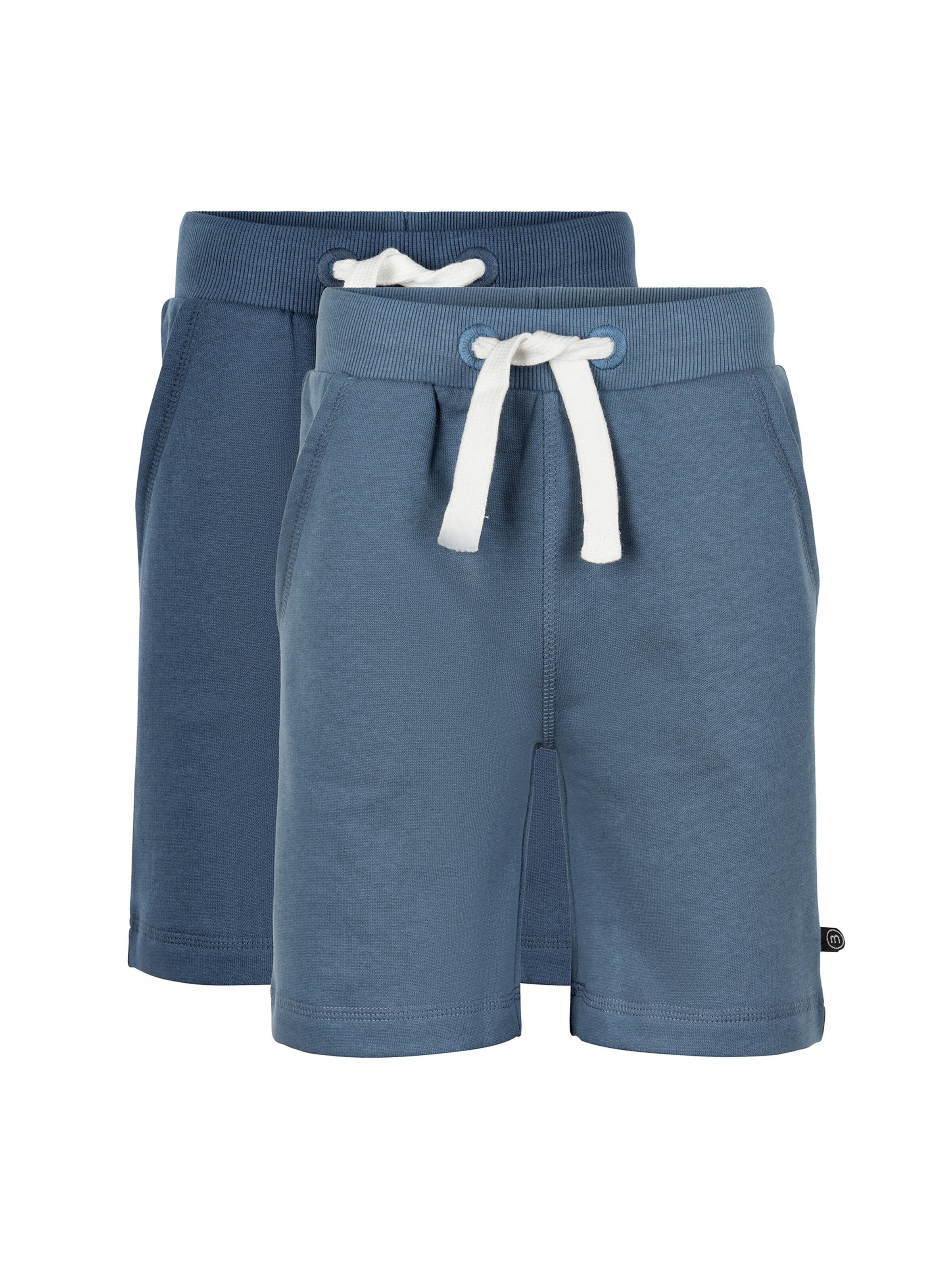 MINYMO Broek ' MIBasic 53 -Sweat short (2-pack) ' in Blauw: voorkant