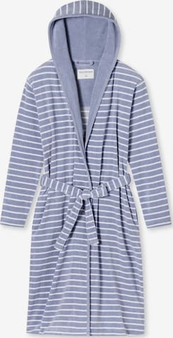 SCHIESSER Bademantel lang 'Feather Terry' in Blau: Vorderseite