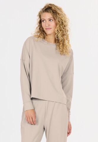 Athlecia Sportief sweatshirt 'Guyana' in Beige: voorkant