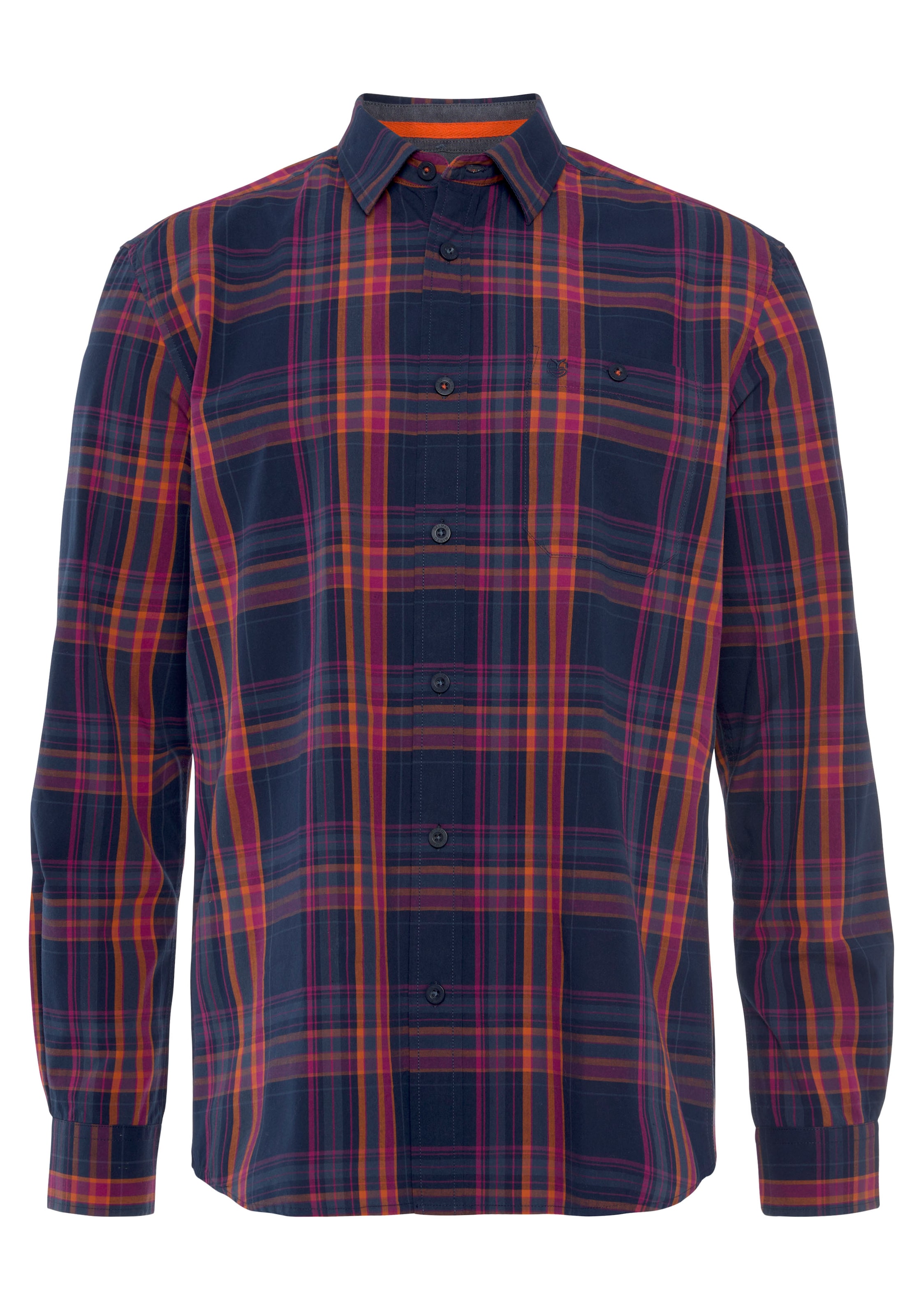 DELMAO Regular Fit Hemd in Blau: Vorderseite