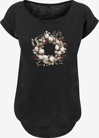 T-shirt 'Osterkranz Eierkranz Blumenring' F4NT4STIC en noir : devant