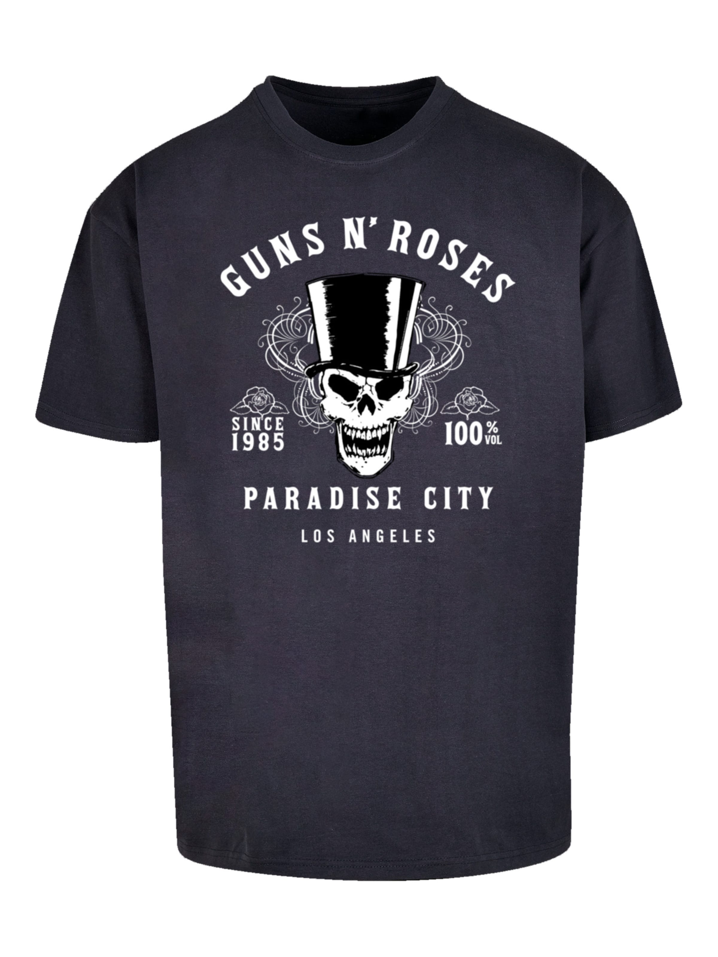 T-Shirt 'Guns 'n' Roses Whiskey Label Rock Band' F4NT4STIC en bleu : devant