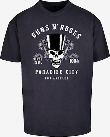 F4NT4STIC Shirt 'Guns 'n' Roses Whiskey Label Rock Band' in Blau: Vorderseite