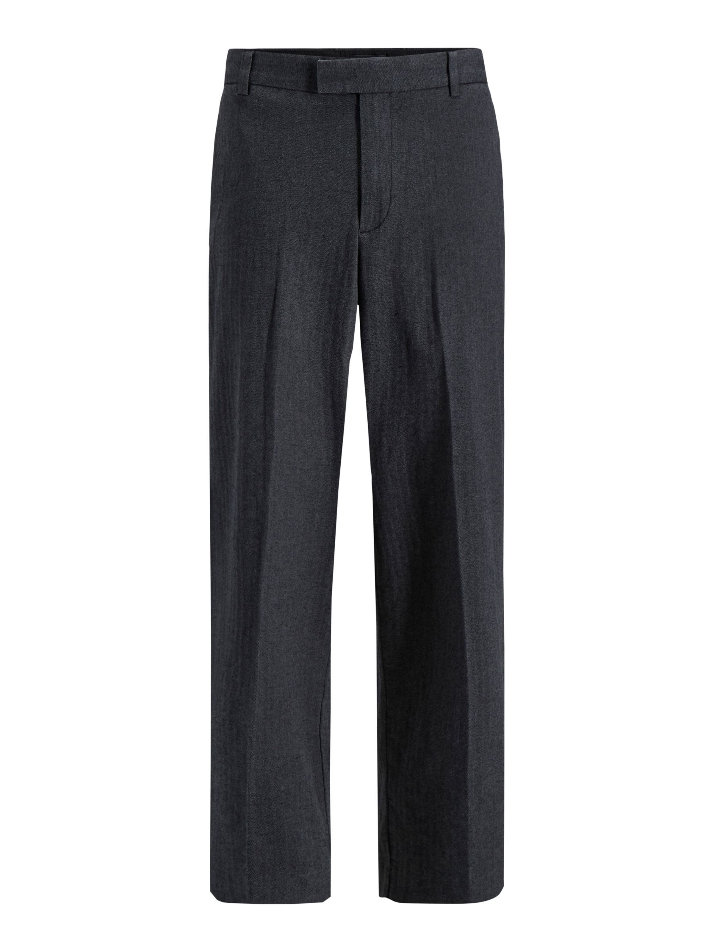 JACK & JONES Wide leg Trousers with creases in Grey: front