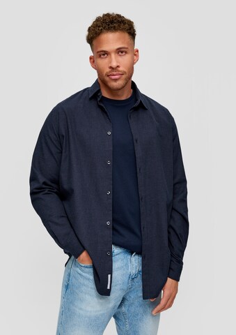 s.Oliver Men Tall Sizes Regular Fit Hemd in Blau: Vorderseite