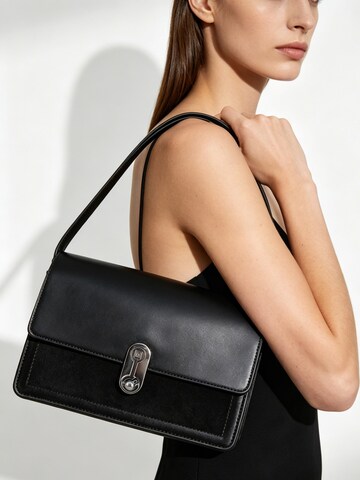Borsa a spalla 'Borsa a Spalla Carol Miniflap Bruno Magli Eco-Pelle Twist Lock' di Bruno Magli in nero