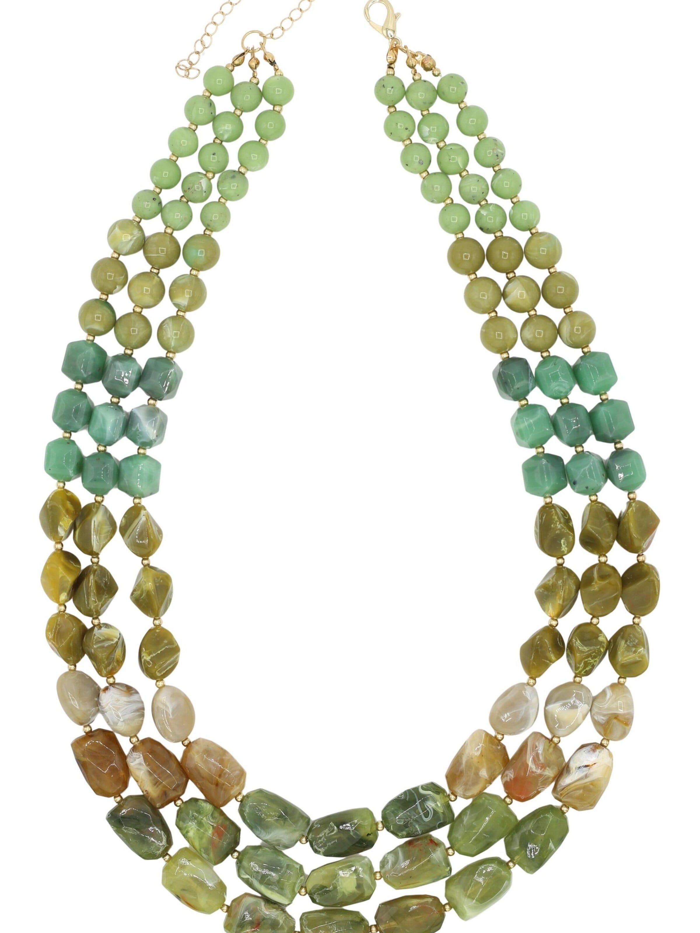 COLLEZIONE ALESSANDRO Necklace 'Marble' in Green: front