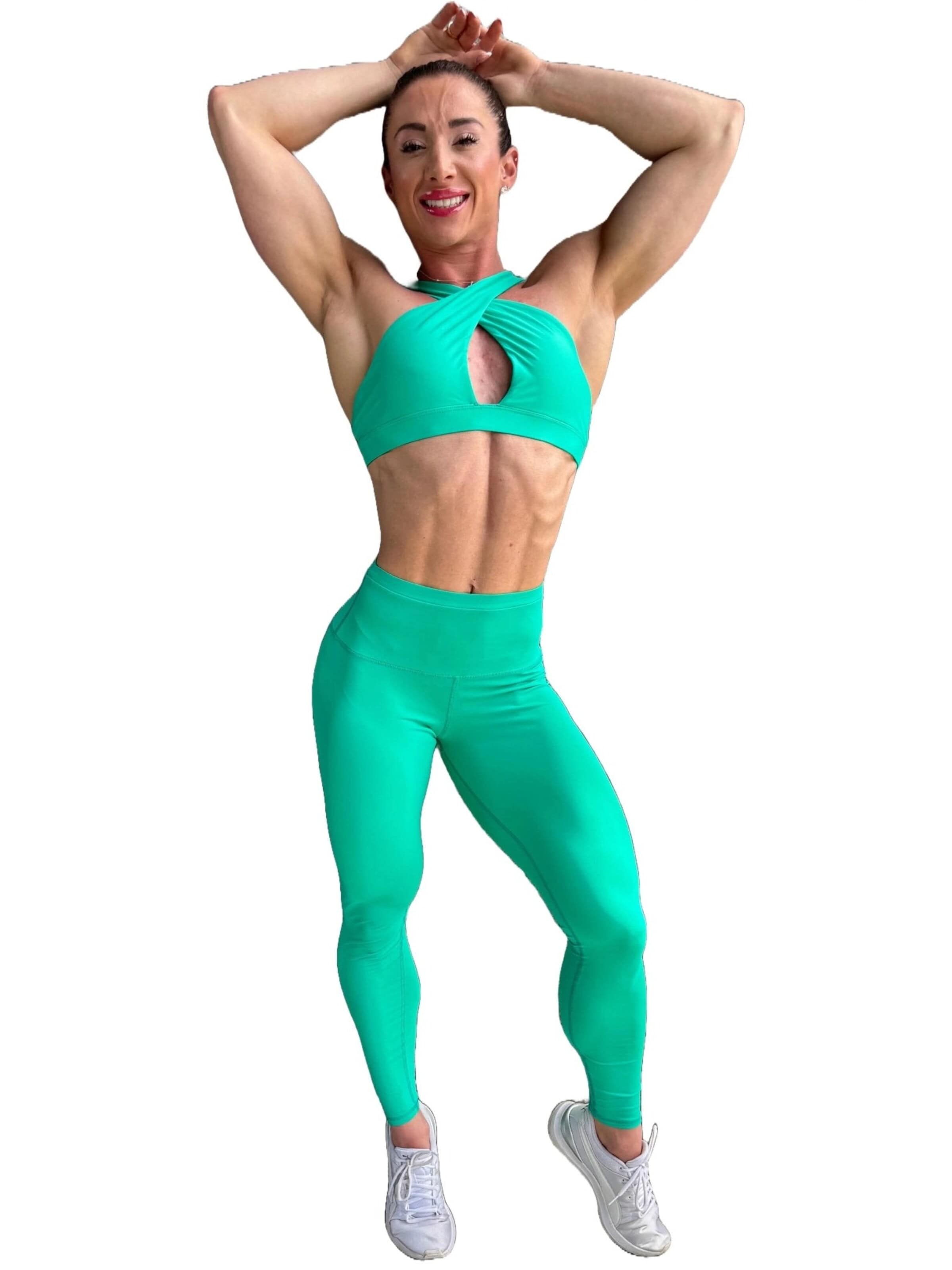LUXFEEL - Skinny Leggings 'Leggings mit hoher Taille Myself' en verde