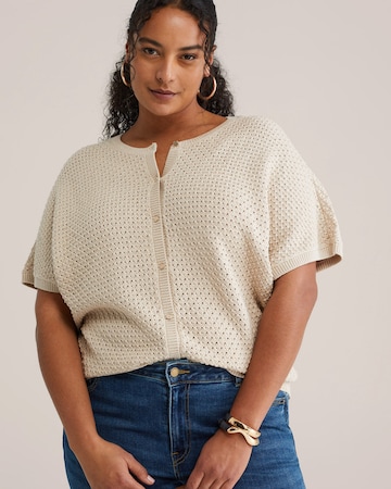 WE Fashion Плетена жилетка в бежово