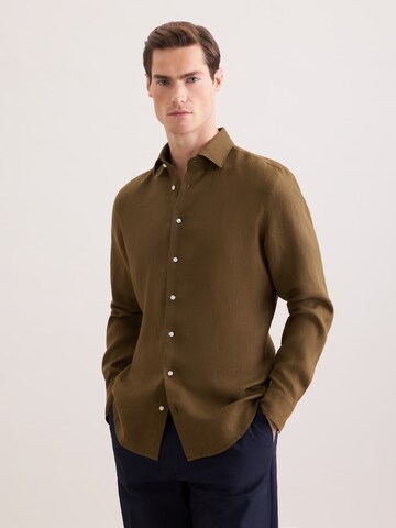 Coupe slim Chemise business SEIDENSTICKER en vert : devant