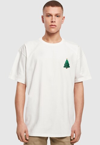 Merchcode Shirt 'Christmas Holly Jolly Mood' in Beige: front