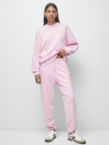 Pull&Bear Tapered Trousers in Pink: front