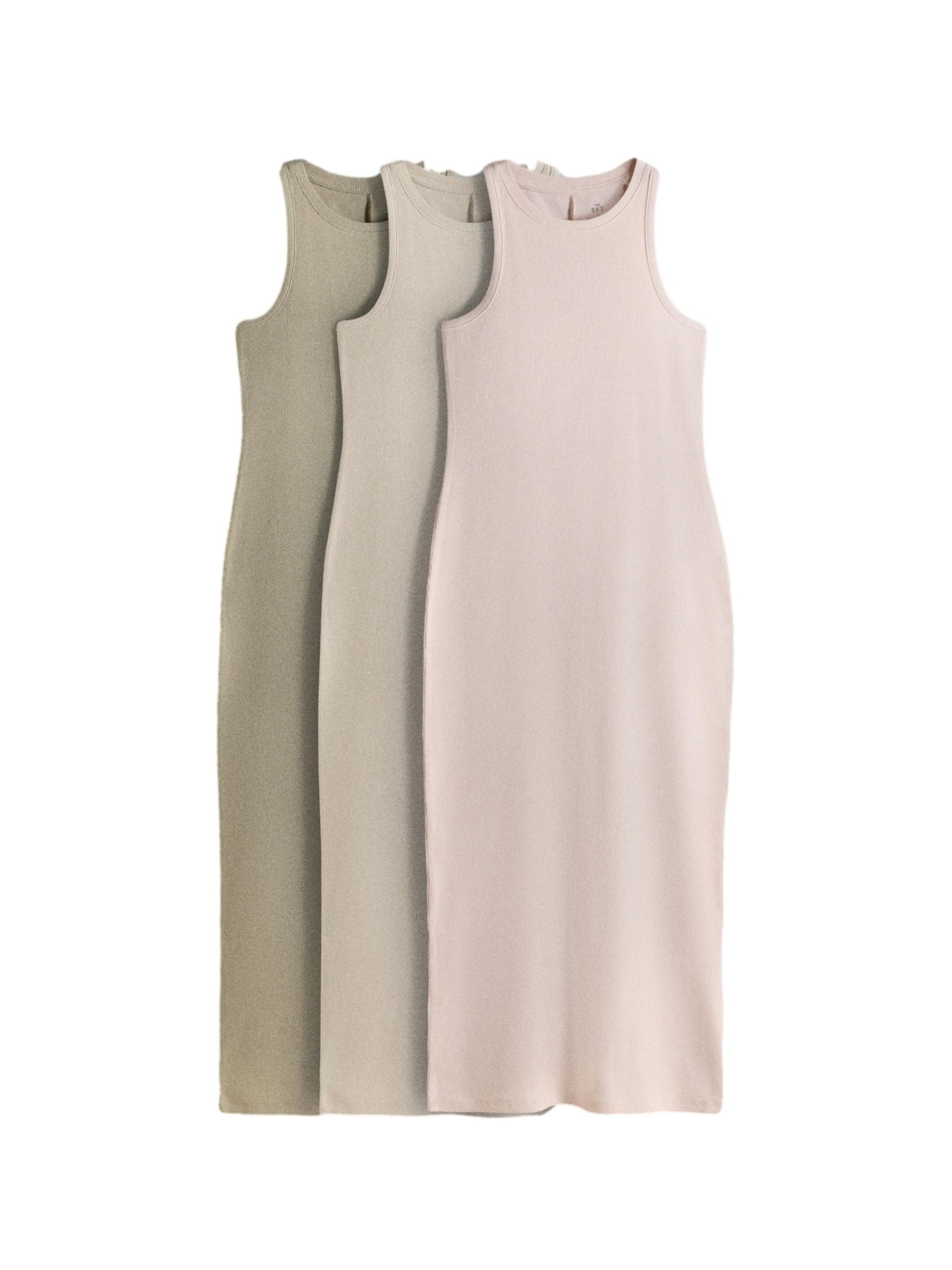 The Set Jurk in Beige: voorkant