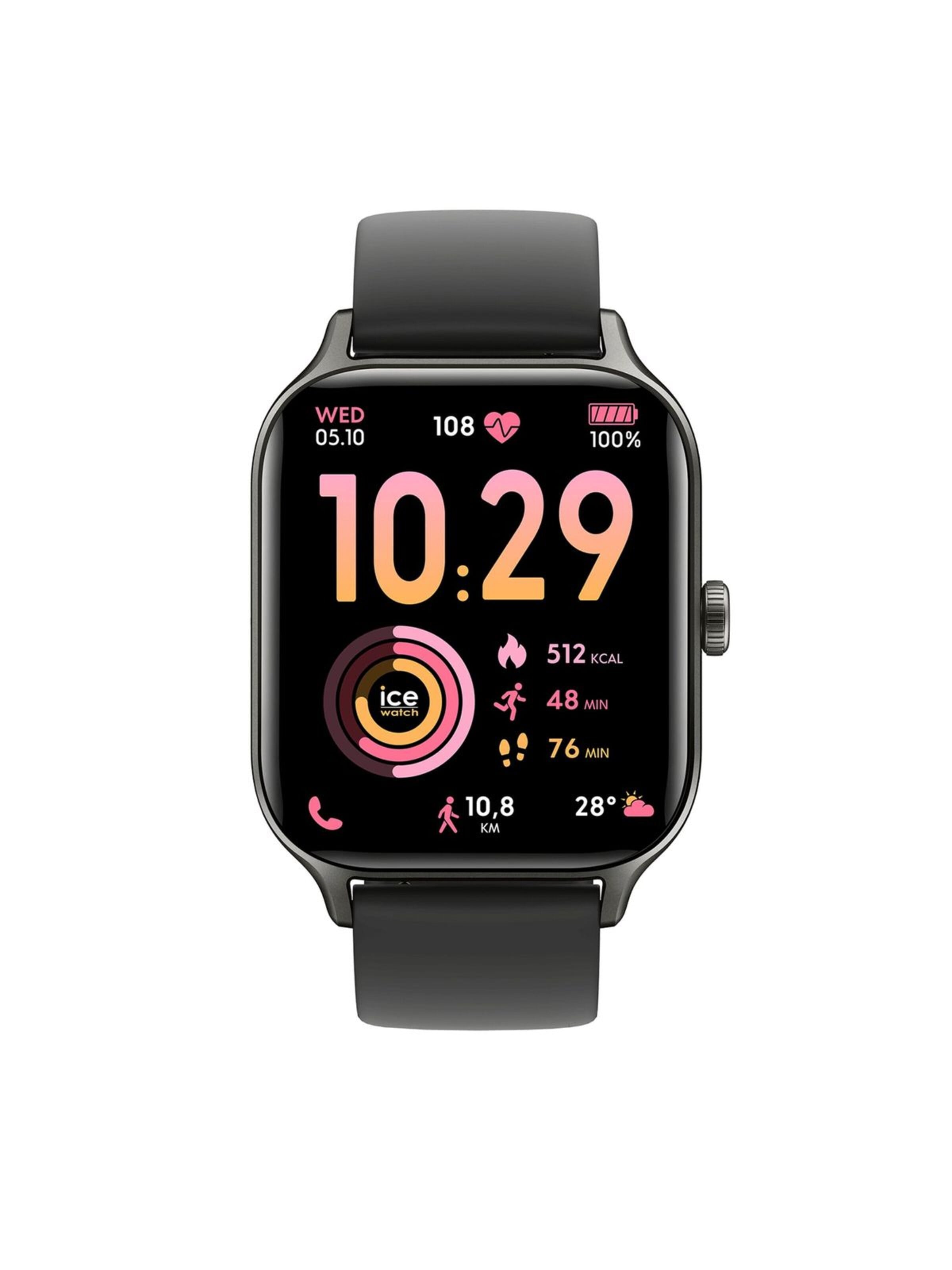 Montre digitale Ice-Watch en noir : devant