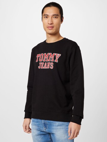 Tommy Jeans Sweatshirt in Black: front