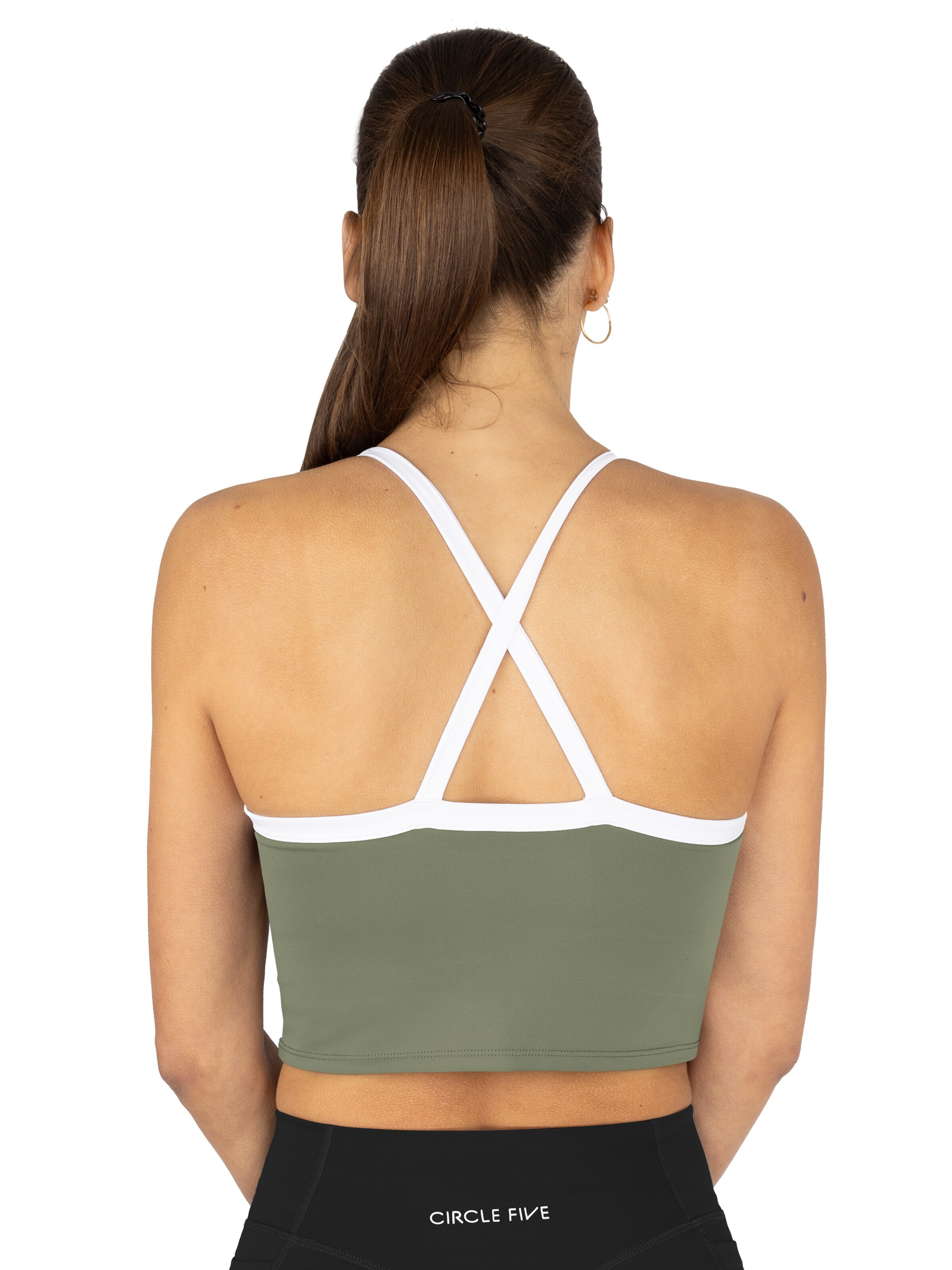 Circle Five Sporttop 'Sporttop Damen | Sport-BH mit integriertem BH & Cups | Fitness, Gym Bra & Yoga Top' in Groen