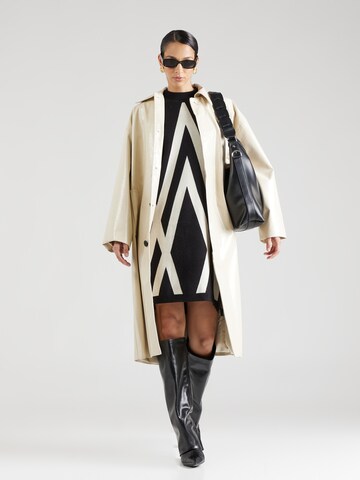 Esqualo Knitted dress 'Intarsia' in Beige