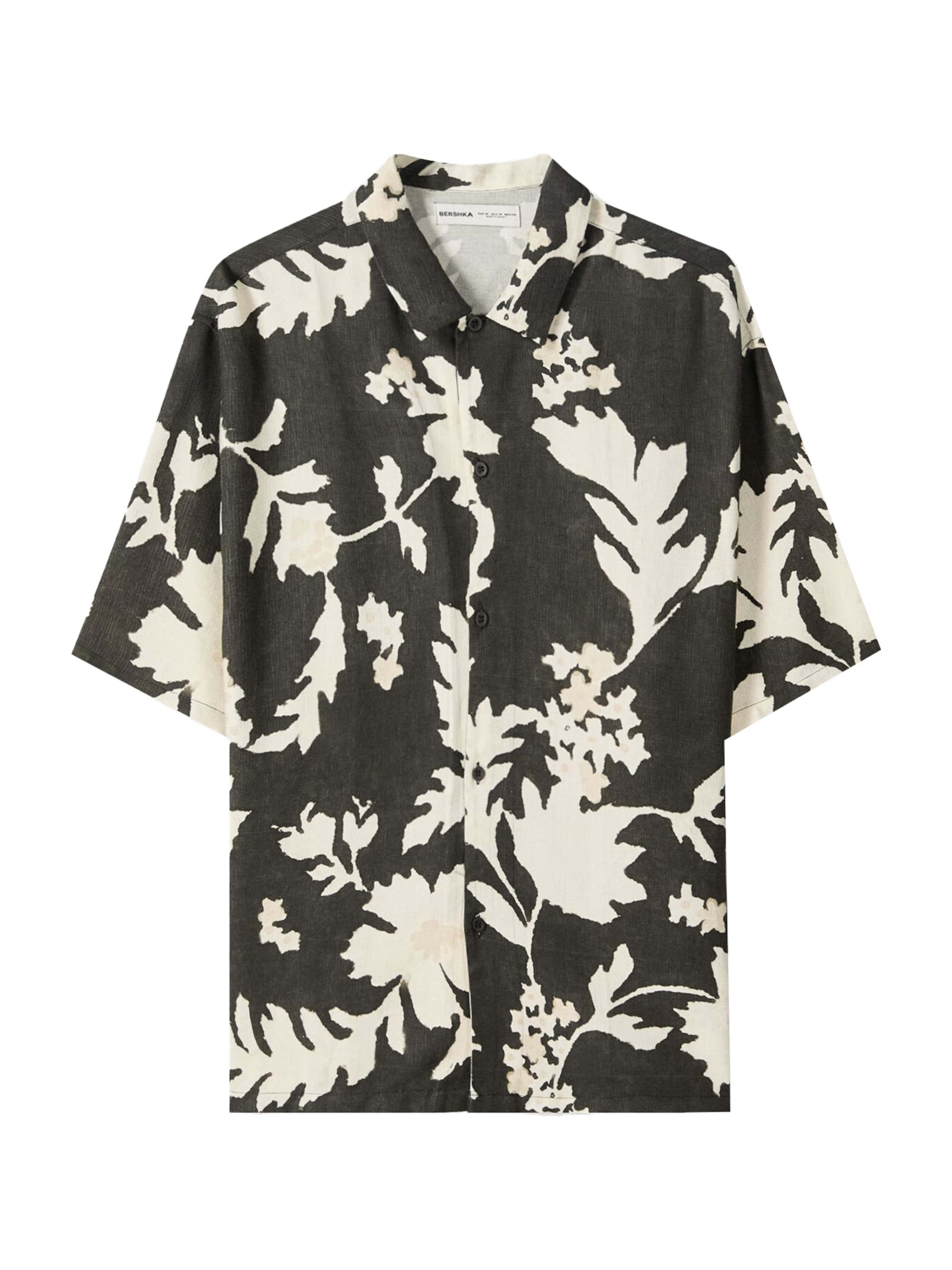 Bershka Comfort fit Srajca | črna barva: sprednja stran