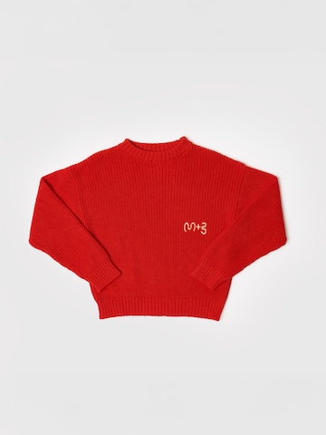 Maru + Bo Pullover 'EMBROIDERED LOGO SWEATER' i rød: forside